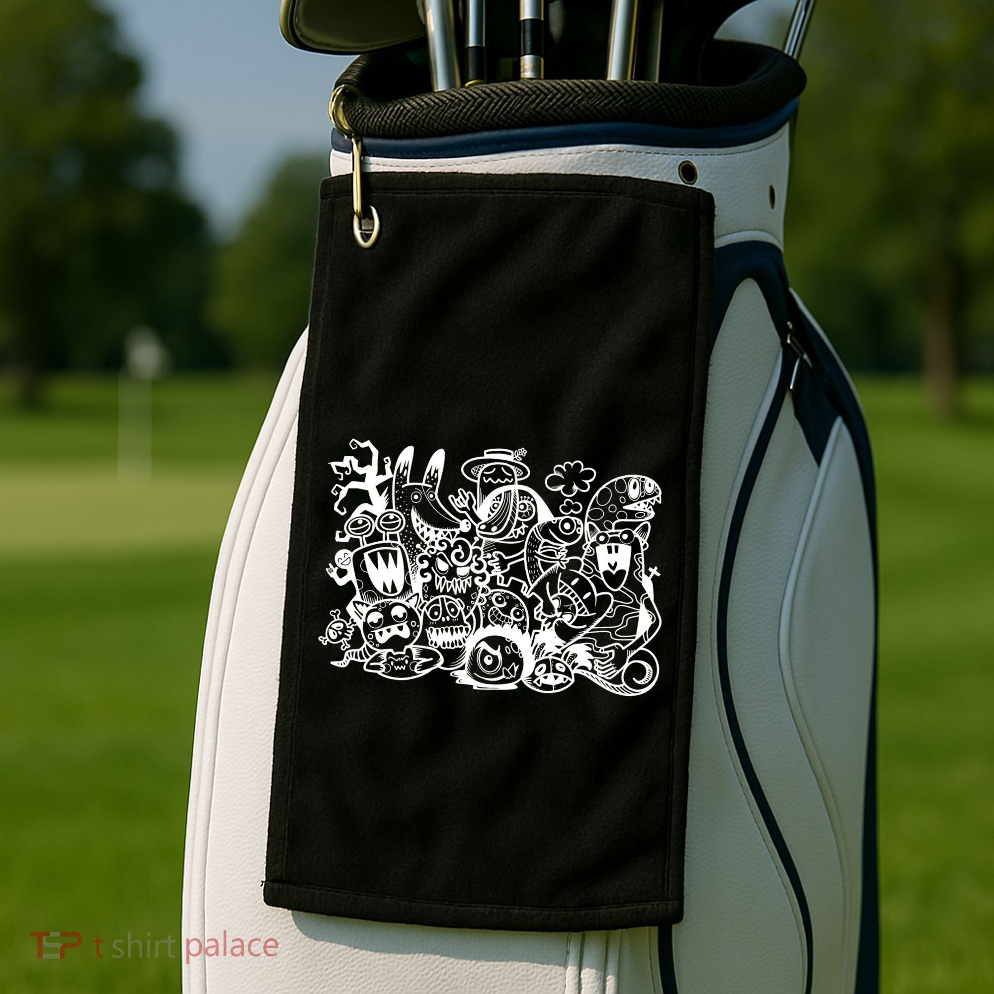 Cool Classic Cartoonish Character Group Golf Towel