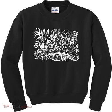 Cool Classic Cartoonish Character Group Kids Sweatshirt