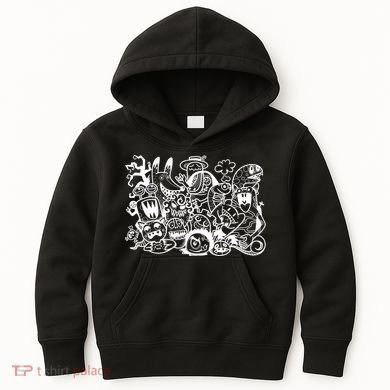 Cool Classic Cartoonish Character Group Kids Hoodie
