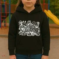 Cool Classic Cartoonish Character Group Kids Hoodie thumb 3
