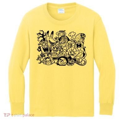 Cool Classic Cartoonish Character Group Kids Long Sleeve Shirt
