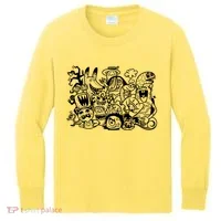 Cool Classic Cartoonish Character Group Kids Long Sleeve Shirt thumb 0