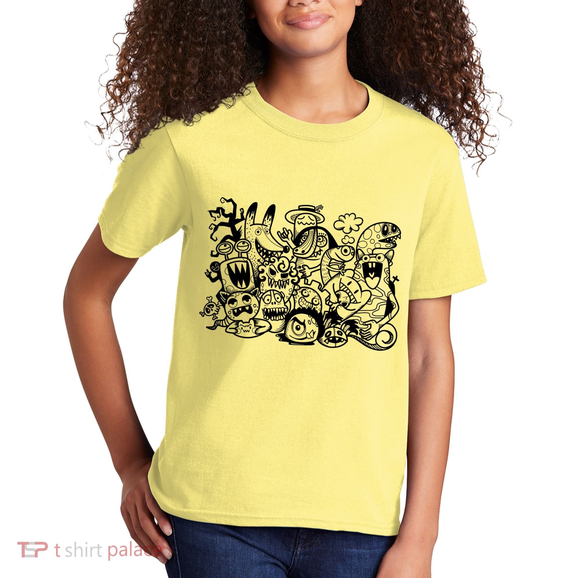 Cool Classic Cartoonish Character Group Kids T-Shirt
