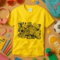 Cool Classic Cartoonish Character Group Kids T-Shirt thumb 3