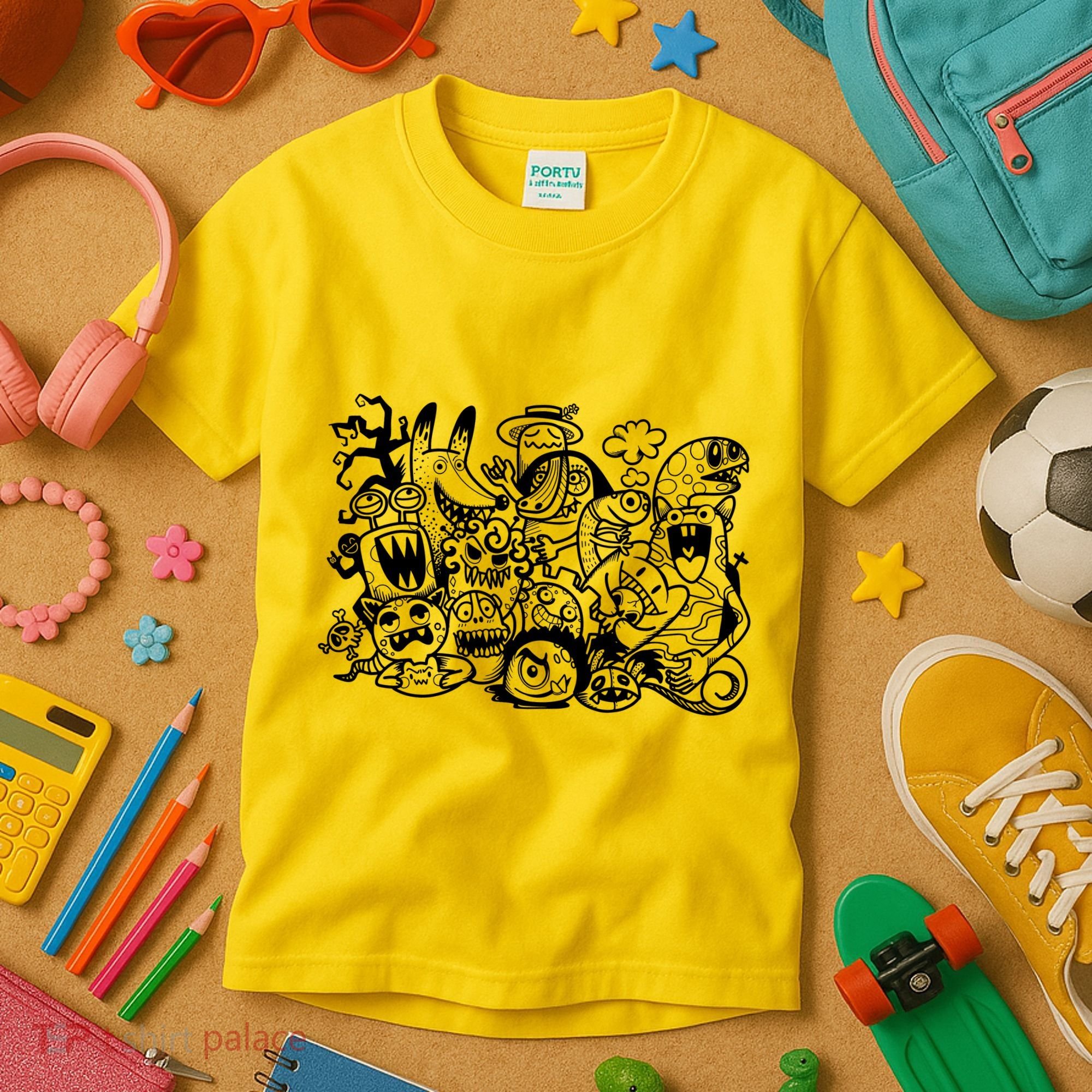 Cool Classic Cartoonish Character Group Kids T-Shirt