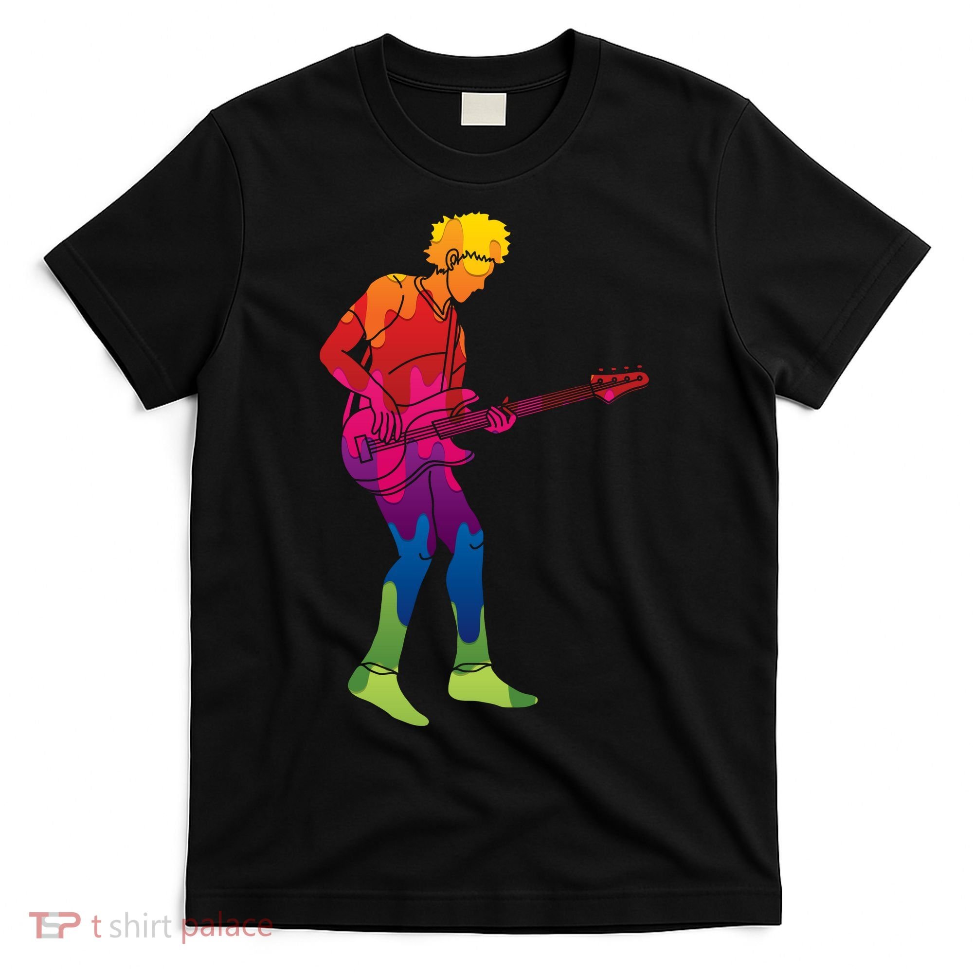 Cool Colorful Music Guitar Guy T-Shirt
