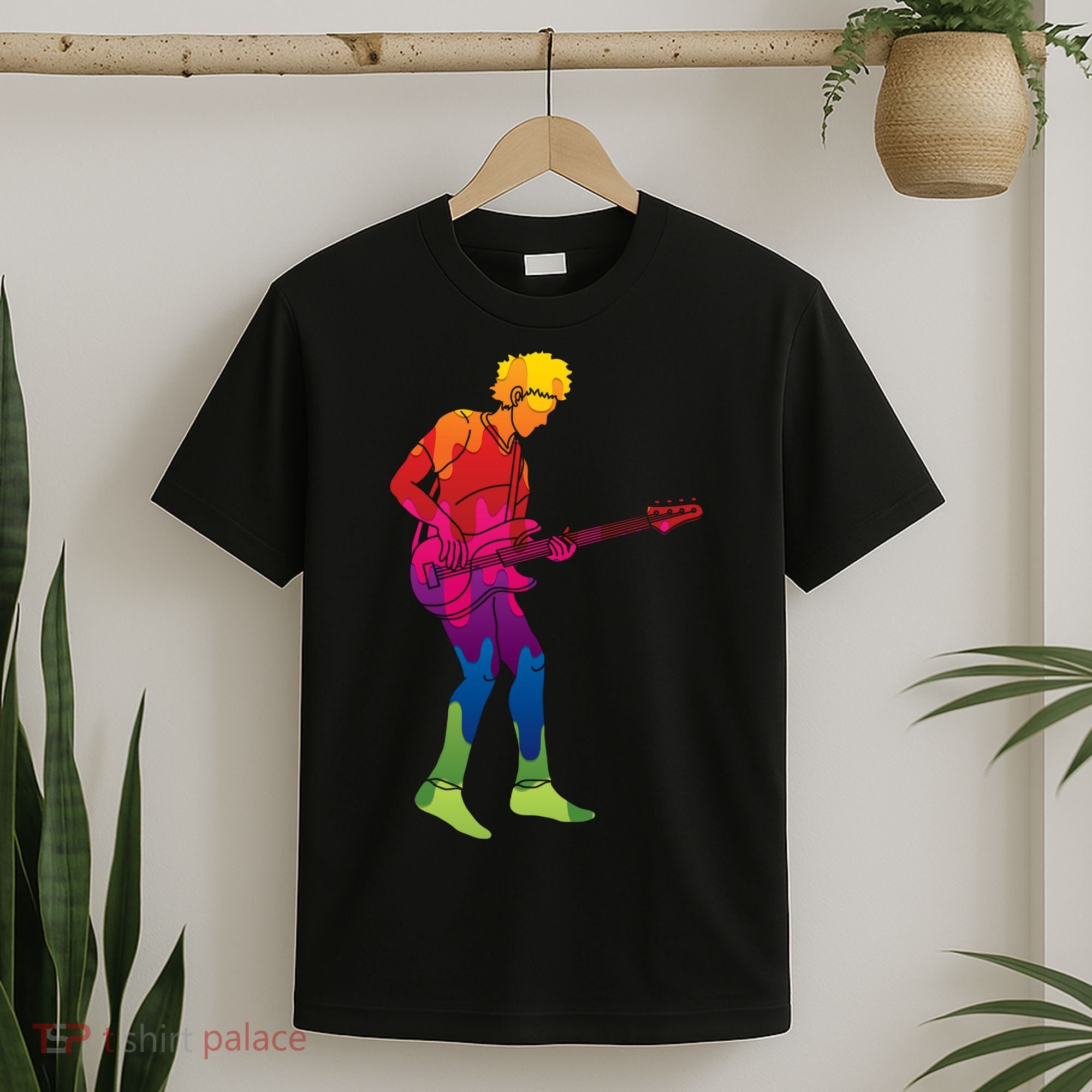 Cool Colorful Music Guitar Guy T-Shirt