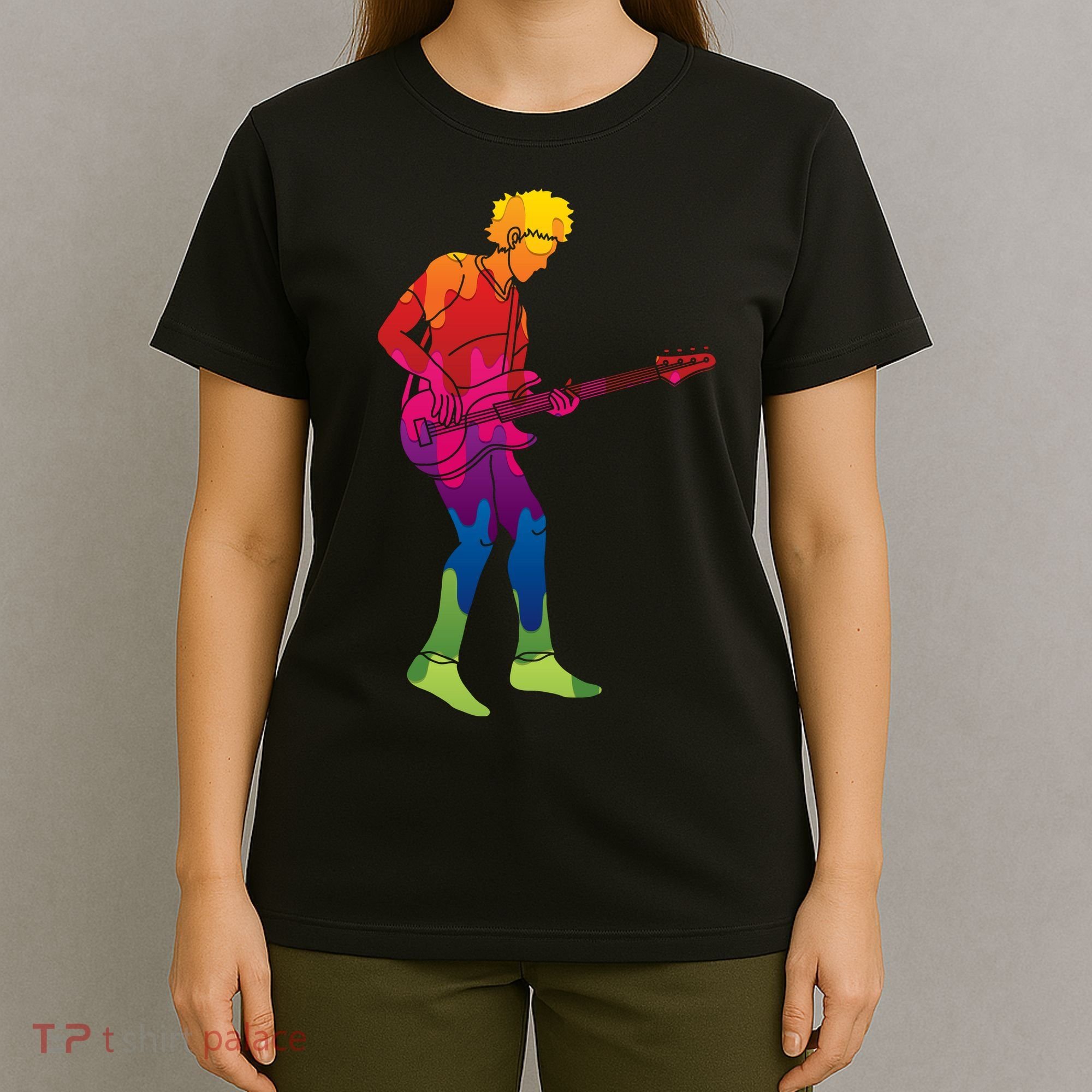 Cool Colorful Music Guitar Guy T-Shirt
