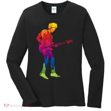 Cool Colorful Music Guitar Guy Women's Long Sleeve Shirt