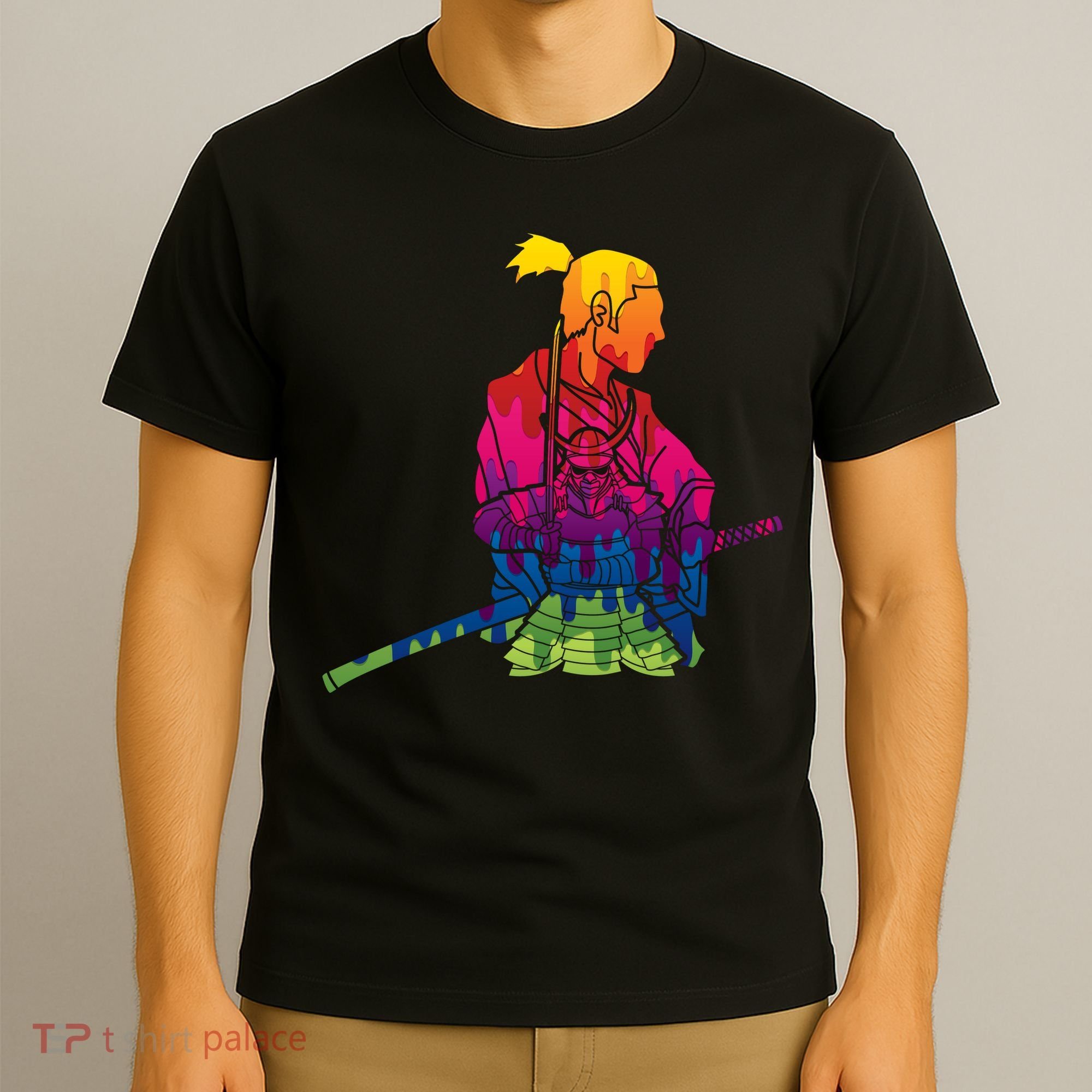 Cool Colorful Samurai Katana T-Shirt
