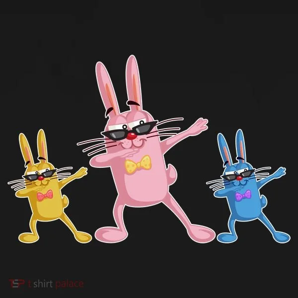 Cool Dabbing Easter Bunnies Polo