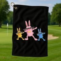 Cool Dabbing Easter Bunnies Golf Towel thumb 1