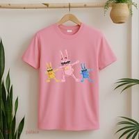 Cool Dabbing Easter Bunnies T-Shirt thumb 2