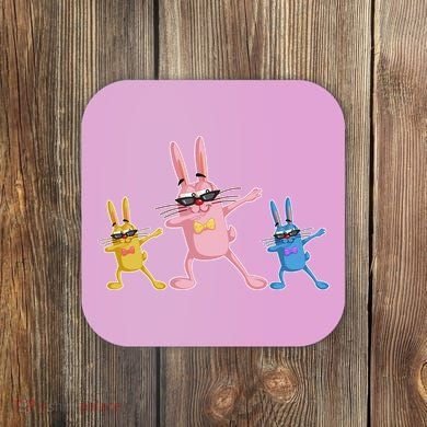 Cool Dabbing Easter Bunnies Coaster