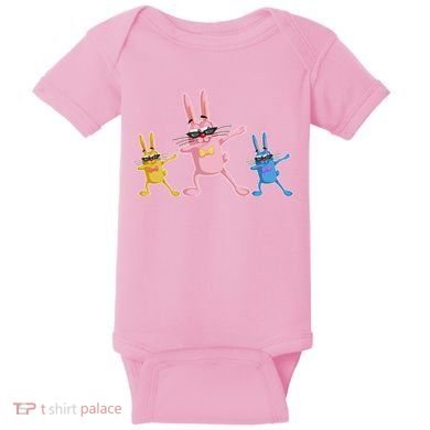 Cool Dabbing Easter Bunnies Baby Bodysuit