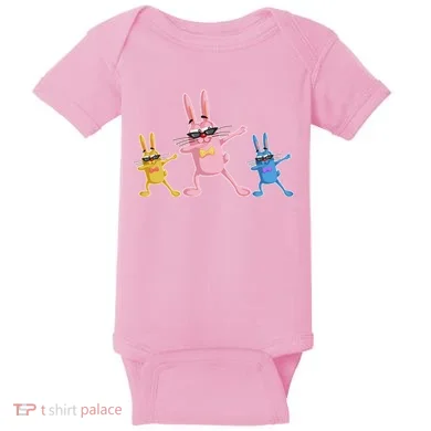 Cool Dabbing Easter Bunnies Baby Bodysuit