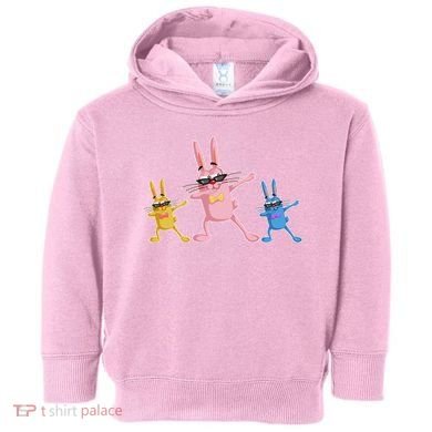 Cool Dabbing Easter Bunnies Toddler Hoodie