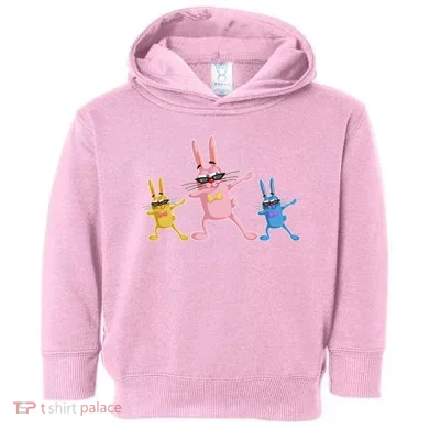 Cool Dabbing Easter Bunnies Toddler Hoodie