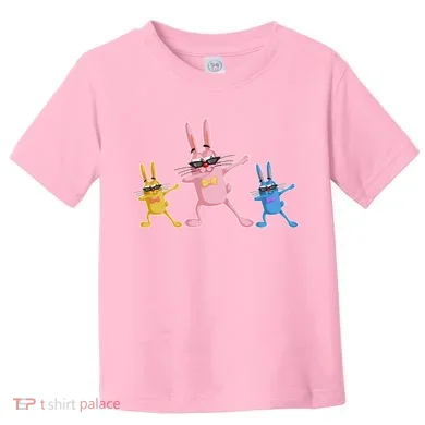 Cool Dabbing Easter Bunnies Toddler T-Shirt