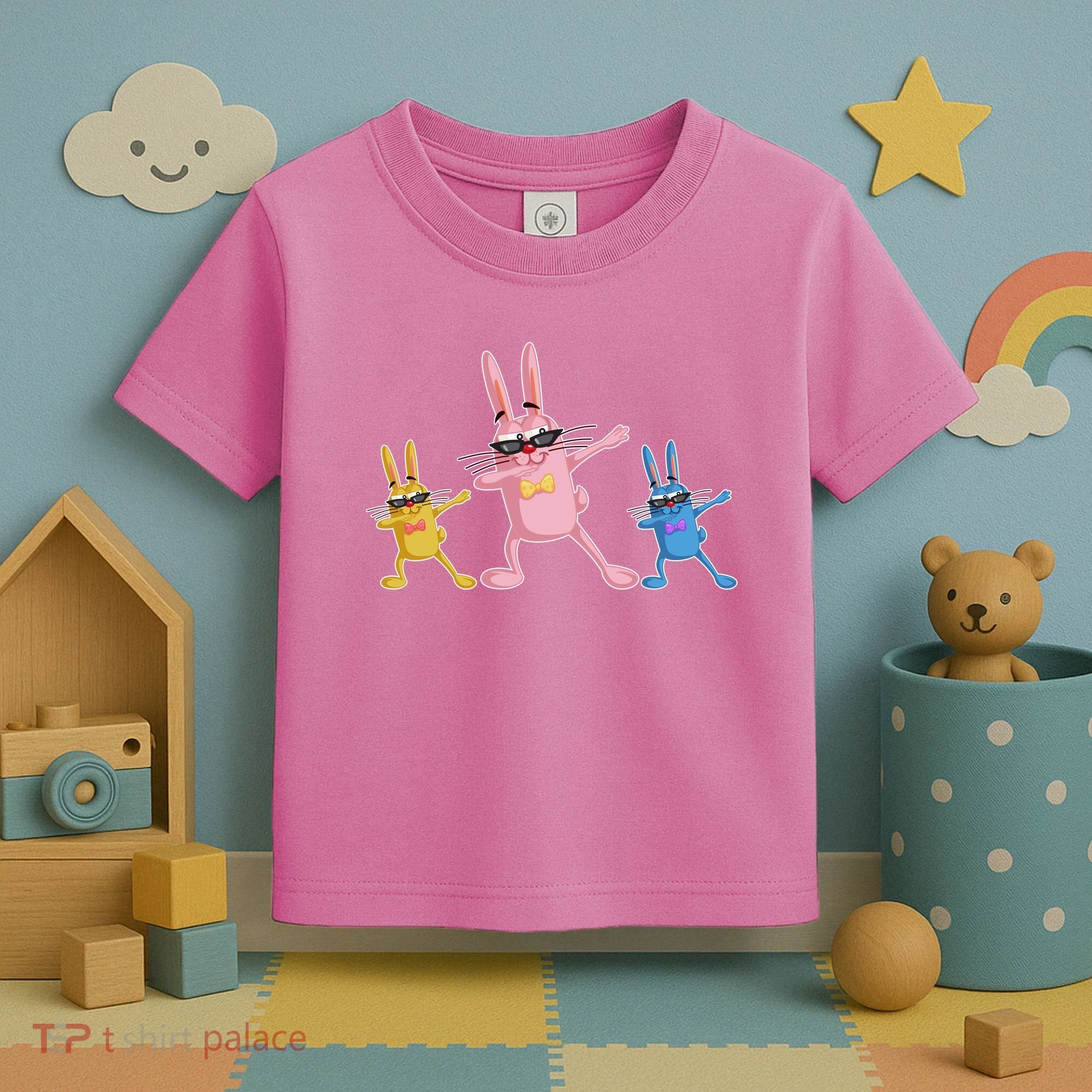 Cool Dabbing Easter Bunnies Toddler T-Shirt