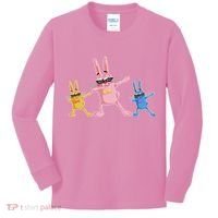Cool Dabbing Easter Bunnies Kids Long Sleeve Shirt thumb 0