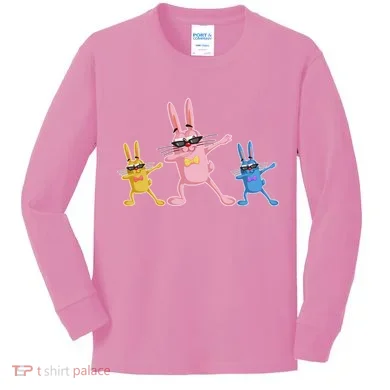 Cool Dabbing Easter Bunnies Kids Long Sleeve Shirt
