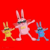 Cool Dabbing Easter Bunnies Santa Hat thumb 1
