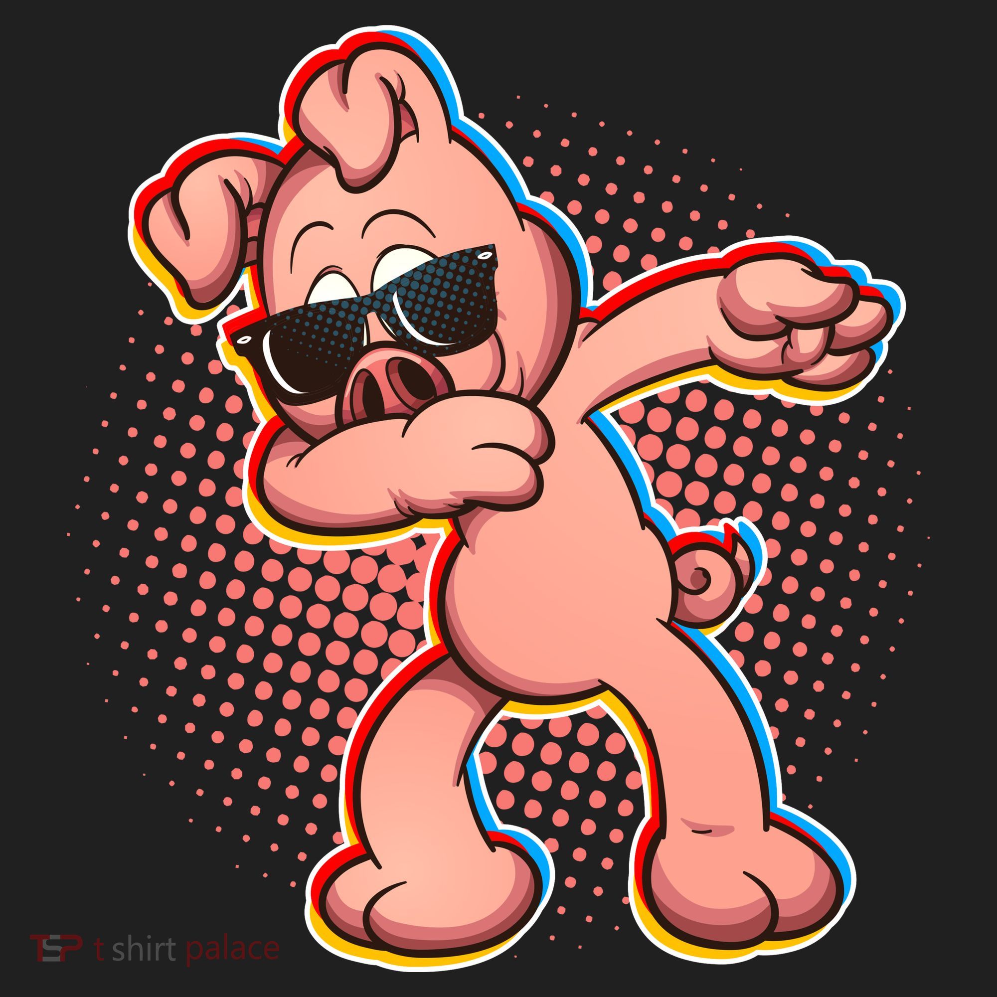 Cool Dabbing Pig Golf Towel