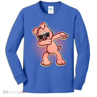Cool Dabbing Pig Kids Long Sleeve Shirt