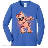 Cool Dabbing Pig Kids Long Sleeve Shirt thumb 0