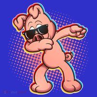 Cool Dabbing Pig Kids Long Sleeve Shirt thumb 2