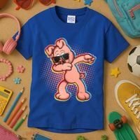 Cool Dabbing Pig Kids T-Shirt thumb 3
