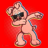 Cool Dabbing Pig Santa Hat thumb 1