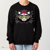 Cool Day Of The Dead Cat Women's Sweatshirt thumb 0