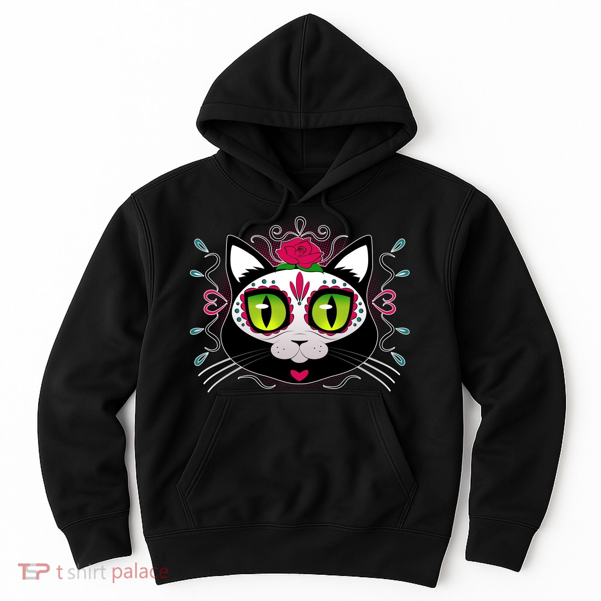 Cool Day Of The Dead Cat Hoodie