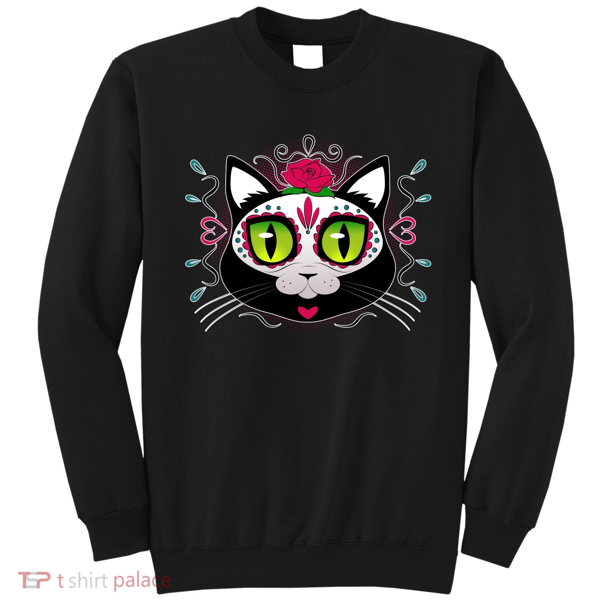 Cool Day Of The Dead Cat Sweatshirt