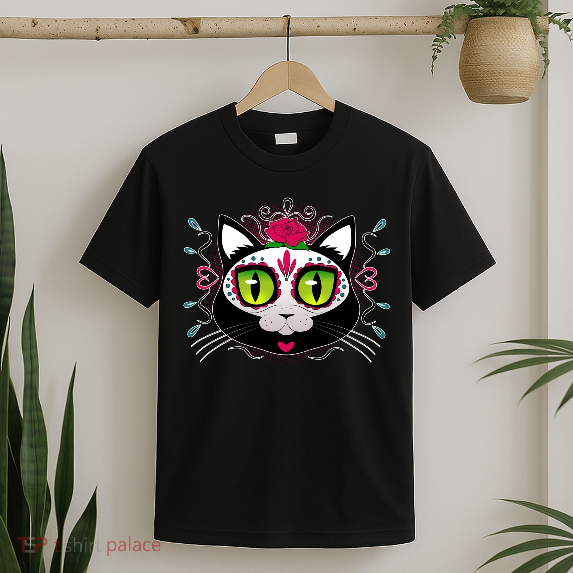 Cool Day Of The Dead Cat T-Shirt