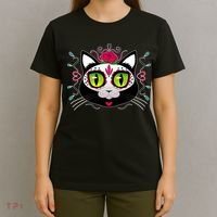 Cool Day Of The Dead Cat T-Shirt thumb 4