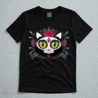 Cool Day Of The Dead Cat T-Shirt thumb 5
