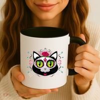 Cool Day Of The Dead Cat Coffee Mug thumb 3