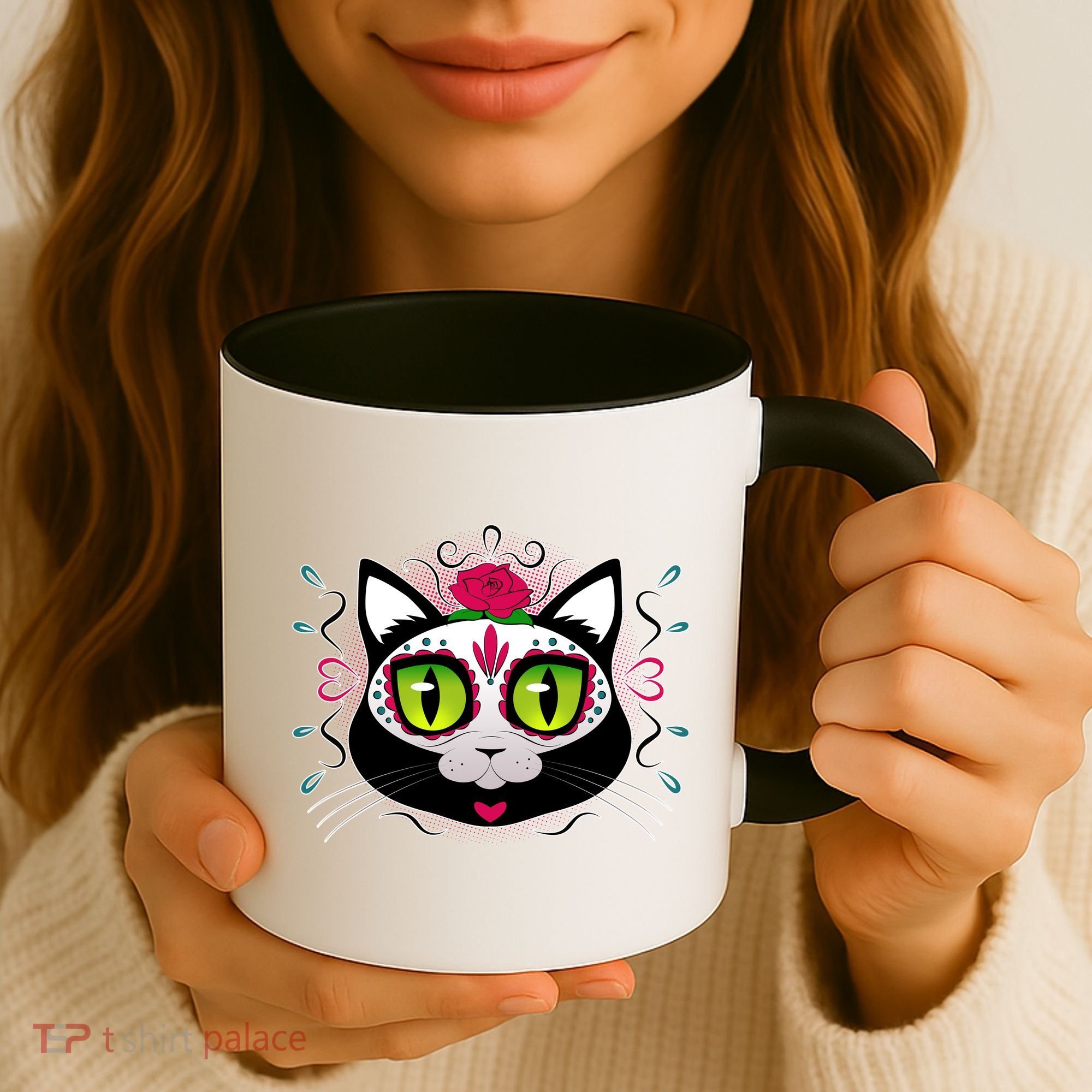 Cool Day Of The Dead Cat Coffee Mug