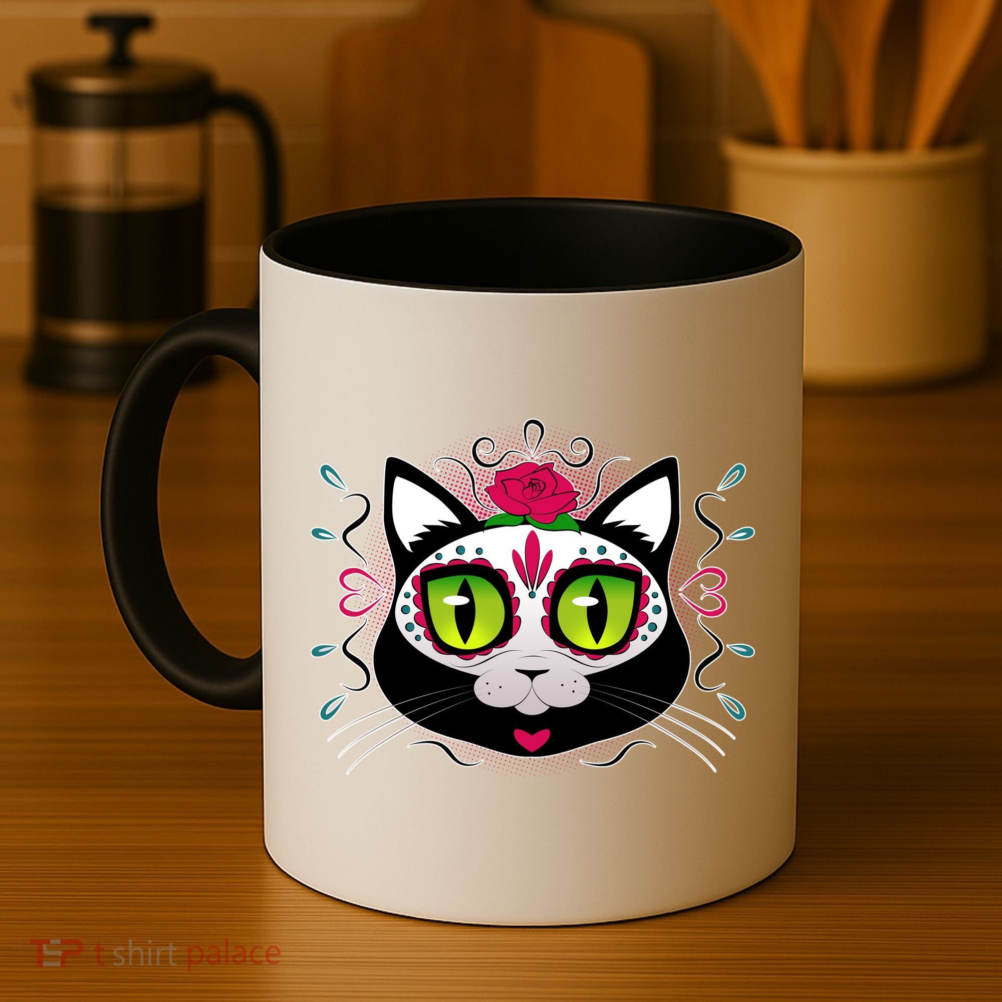 Cool Day Of The Dead Cat Coffee Mug