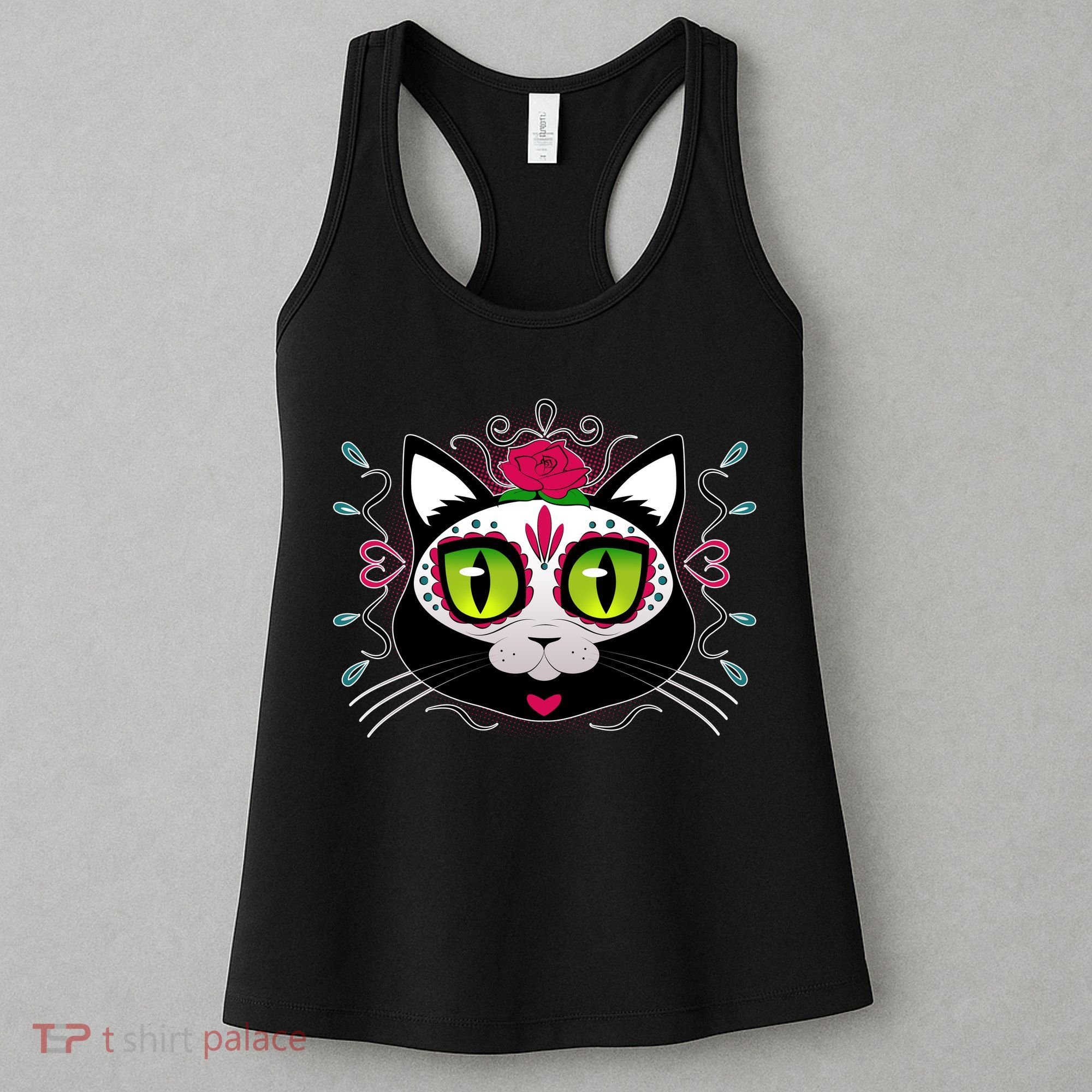 Cool Day Of The Dead Cat Women's Tank Top