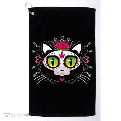 Cool Day Of The Dead Cat Golf Towel