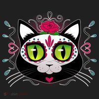 Cool Day Of The Dead Cat Golf Towel thumb 3
