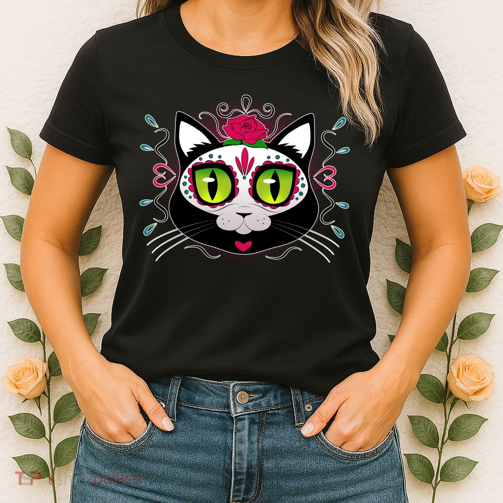 Cool Day Of The Dead Cat Women's T-Shirt