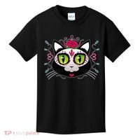 Cool Day Of The Dead Cat Kids T-Shirt thumb 0