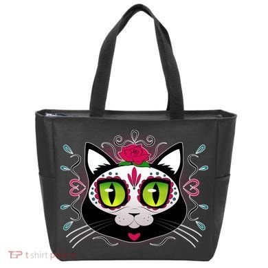 Cool Day Of The Dead Cat Tote Bag