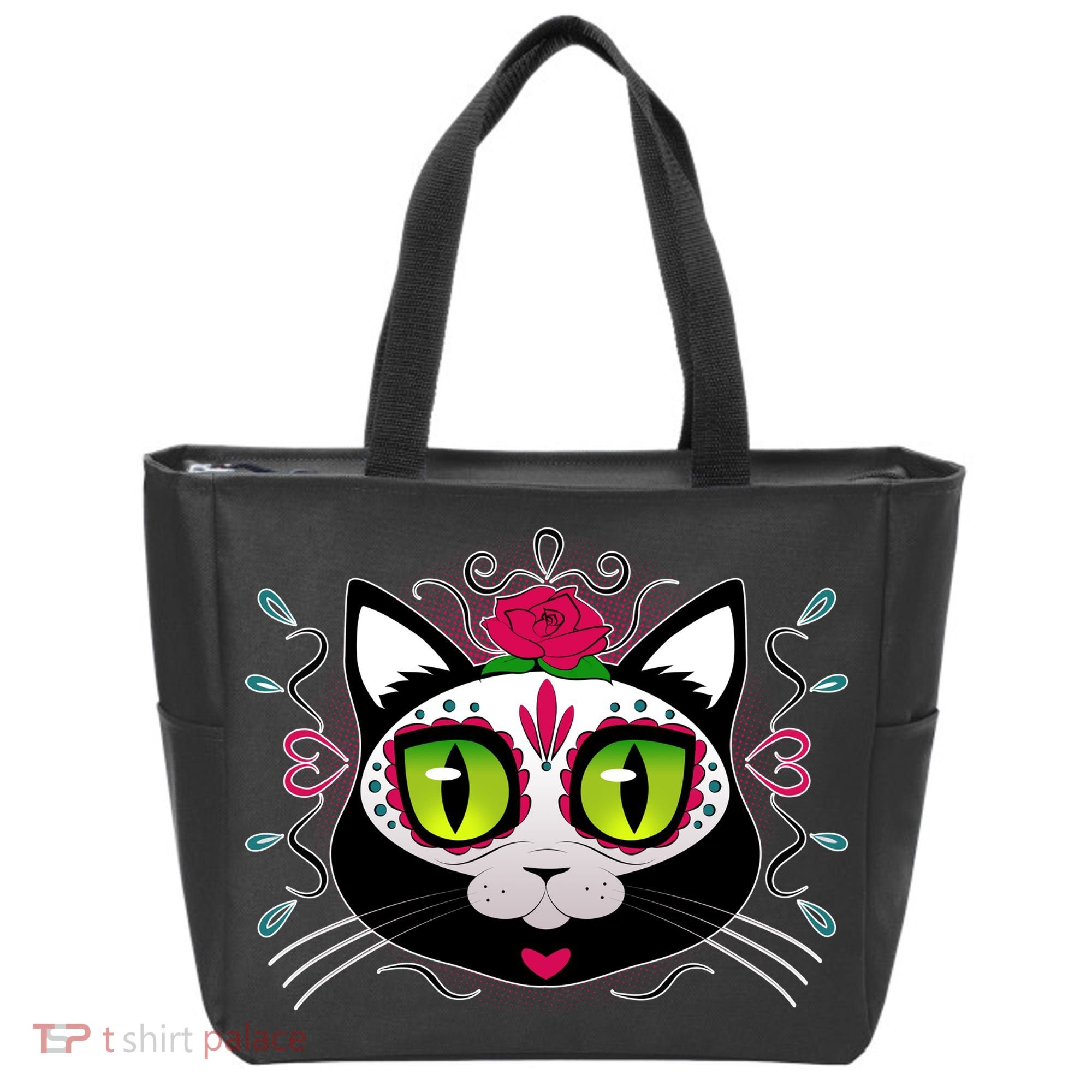 Cool Day Of The Dead Cat Tote Bag