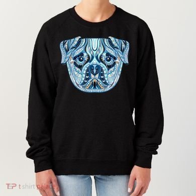 Cool Ethnic Trippy Pug Dog Face Women's Sweatshirt